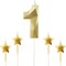 Golden Number 1 2.76 inch 3D Diamond Shaped Birthday Candles (Gold1) 1.96"W x 5.5"H
